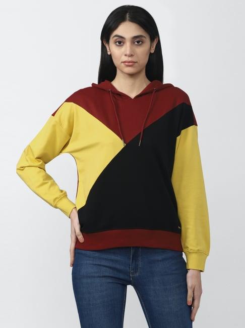 van heusen multicolored cotton color-block pattern sweatshirt