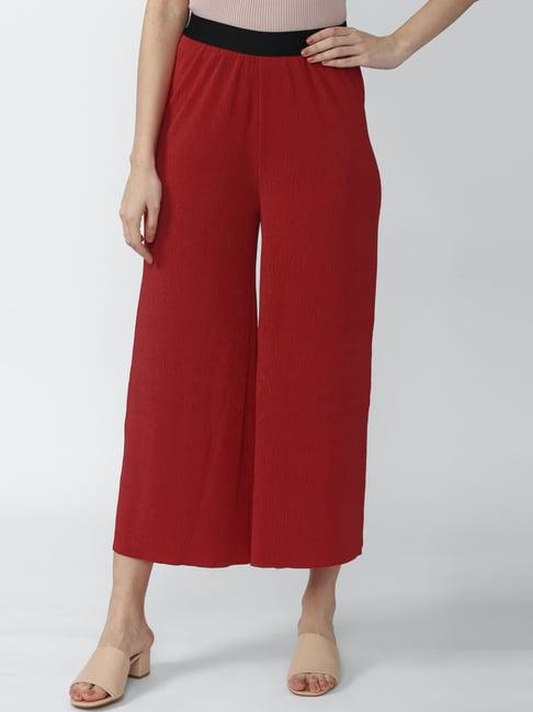 van heusen red mid rise culottes