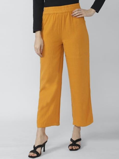 van heusen yellow mid rise pants