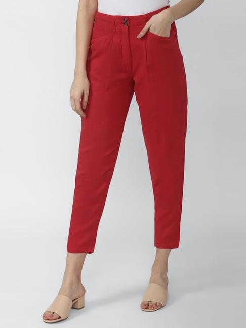 van heusen red mid rise pants