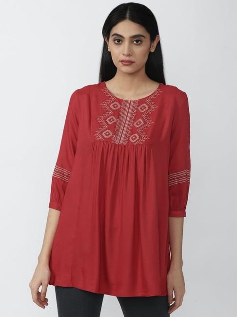 van heusen red tunic