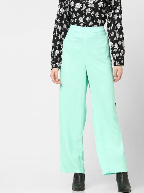 vero moda green flared trouser