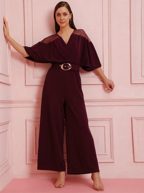 vero moda maroon maxi jumpsuit