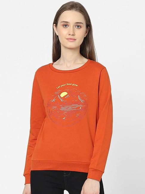 vero moda rust printed sweatshirt