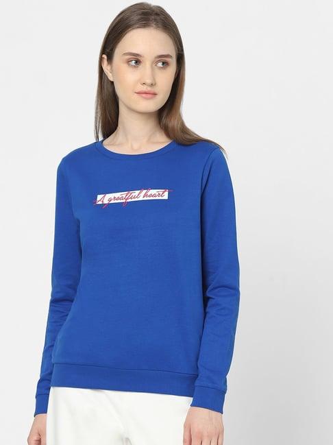 vero moda blue graphic print sweatshirt