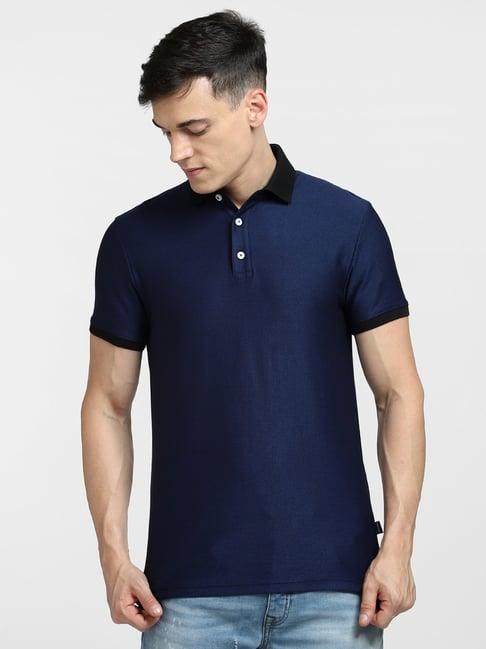 jack & jones navy polo t-shirts