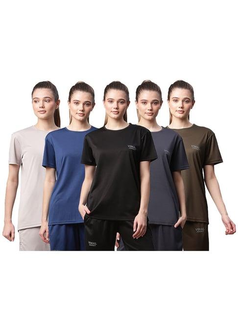 vimal jonney multicolor logo print t-shirt (pack of 5)