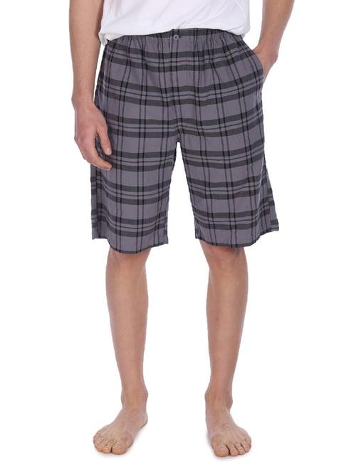 u.s. polo assn. dark grey check night shorts