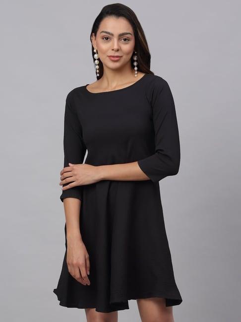 jainish black a-line dress