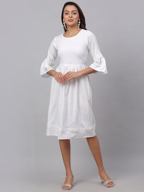 jainish white a-line dress