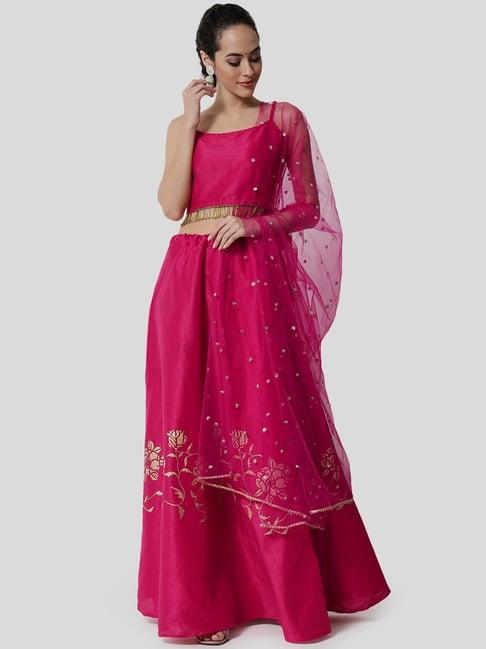 studiorasa pink printed lehenga choli set with dupatta