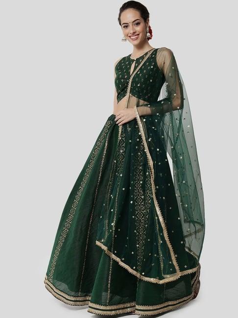 studiorasa green printed lehenga choli set with dupatta