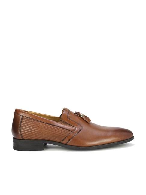 louis philippe men's brown formal mocassins