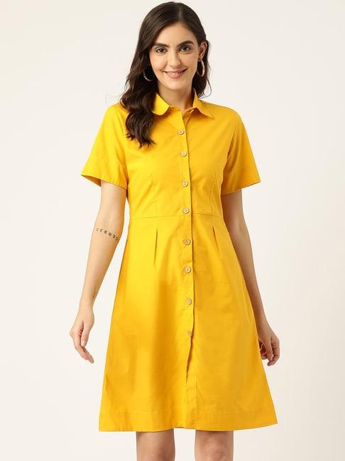 brinns mustard shirt dress