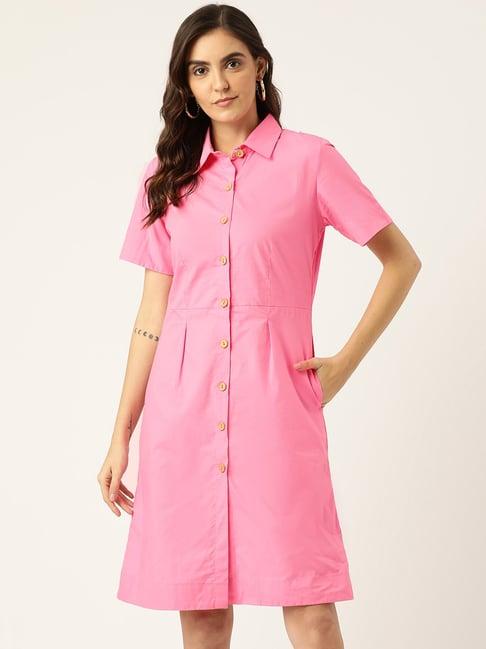 brinns pink shirt dress