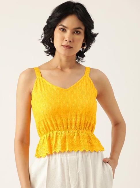 brinns yellow embellished top