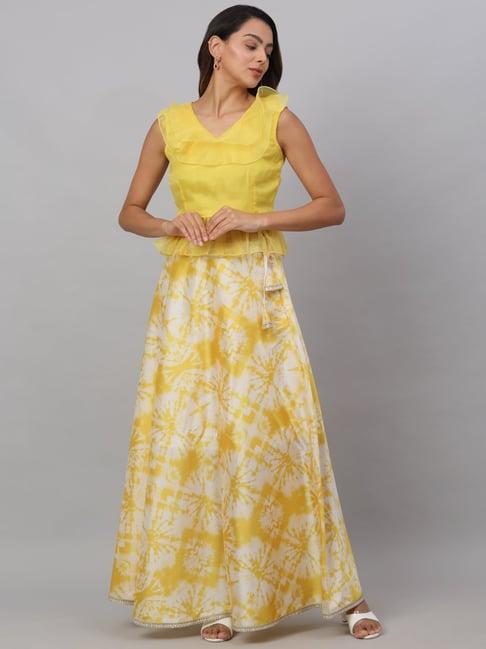 neudis yellow printed skirt