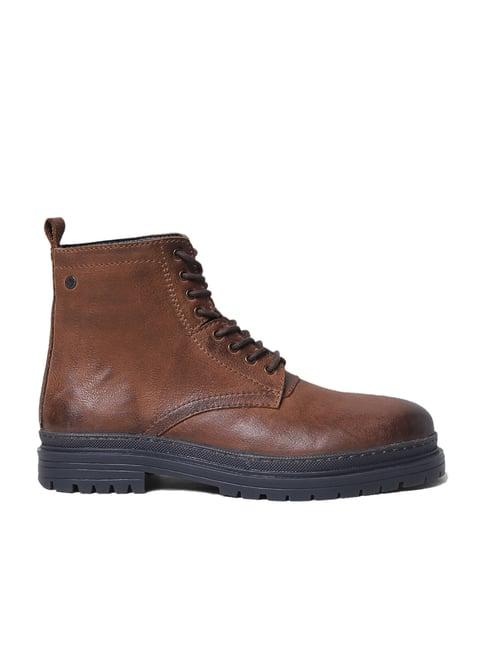 jack & jones men's brown derby boots