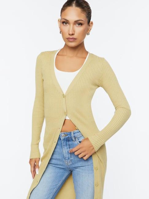 forever 21 beige full sleeves cardigan