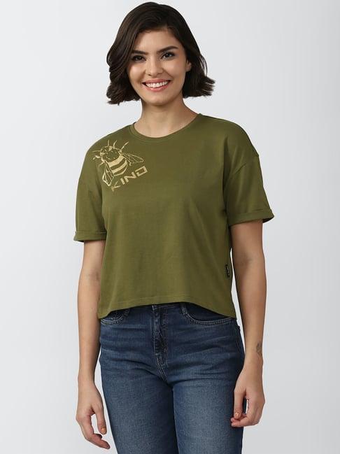 forever 21 olive regular fit t-shirt