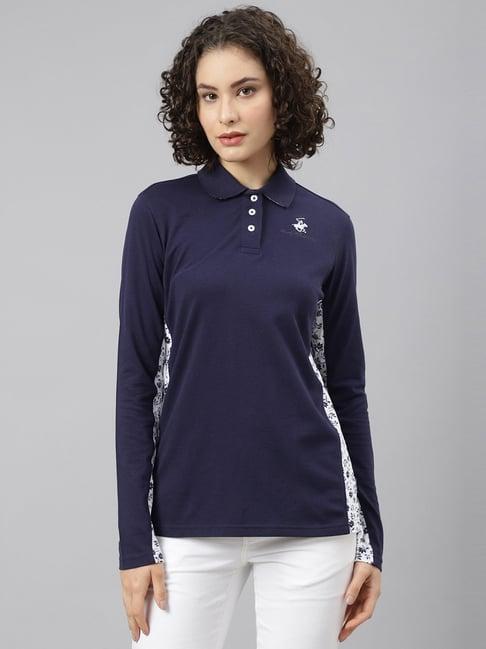 beverly hills polo club navy floral print t-shirt