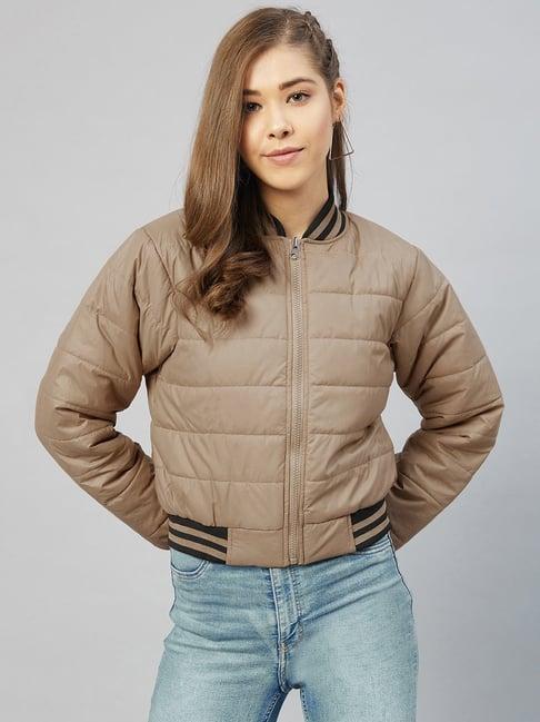 marie claire brown puffer jacket