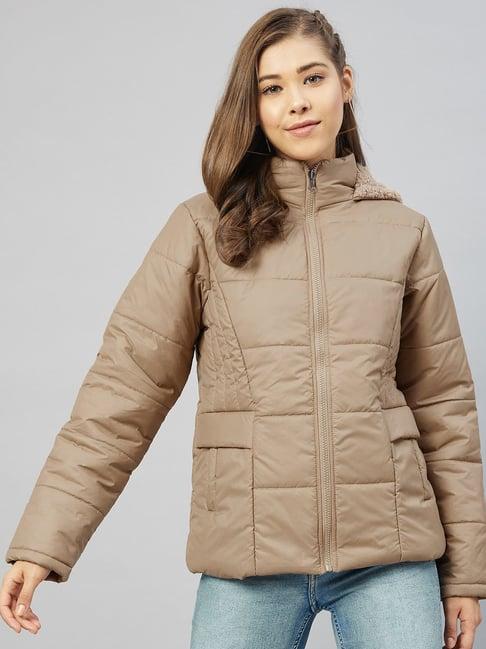 marie claire brown hooded jacket