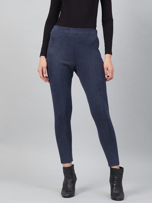 marie claire navy high rise skinny fit trousers