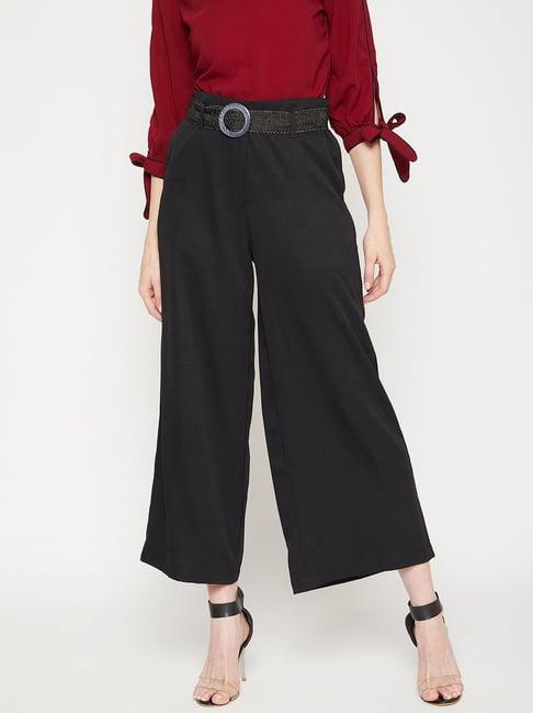 marie claire black high rise straight fit parallel trousers