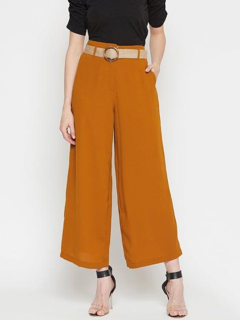 marie claire mustard high rise straight fit parallel trousers