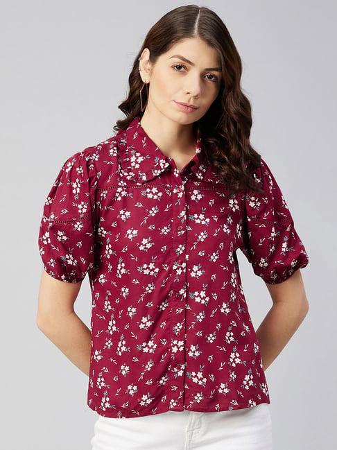 rare purple floral print shirt