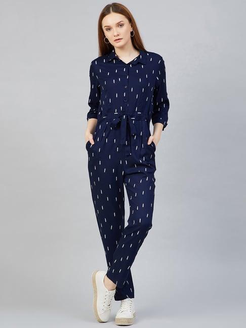 rare navy printed jumpsuit