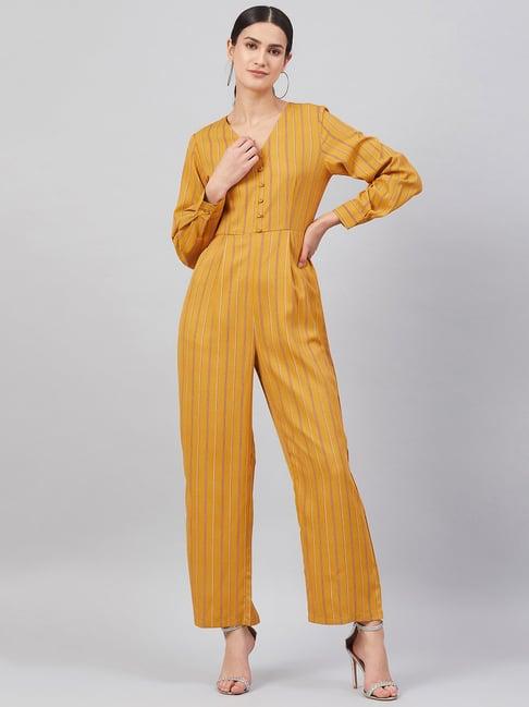 marie claire mustard striped jumpsuit