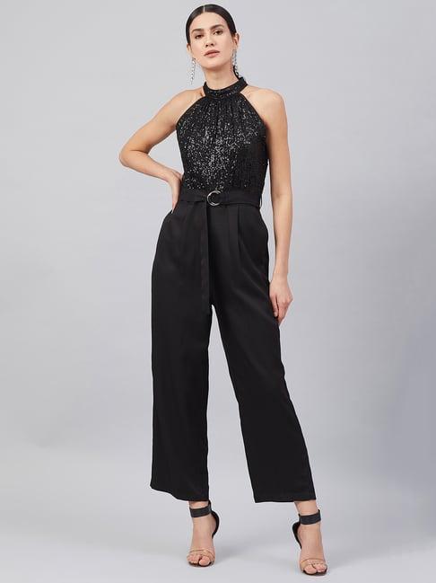 marie claire black embellished jumpsuit