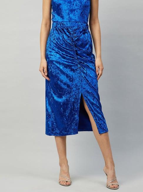 carlton london blue pencil midi skirt