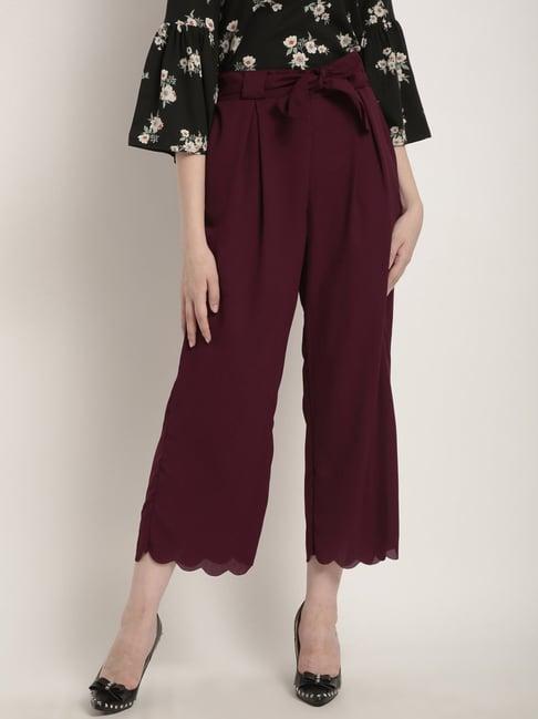 rare maroon high rise trousers