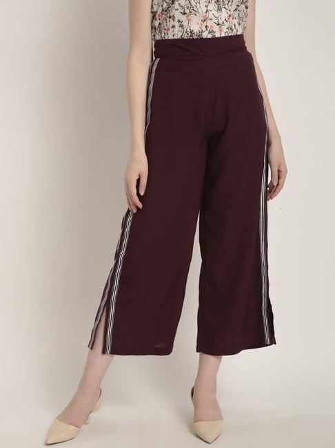 rare maroon high rise culottes