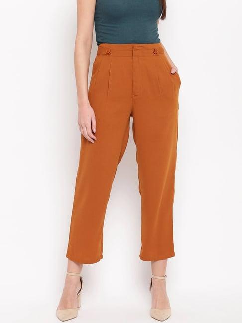 rare mustard mid rise trousers