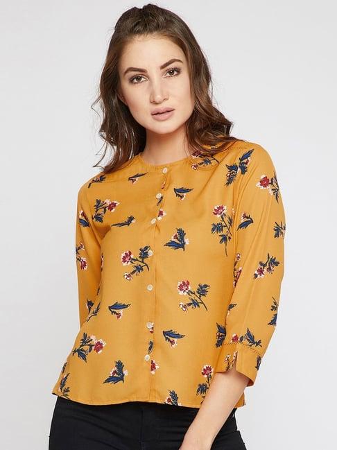 rare mustard floral print top