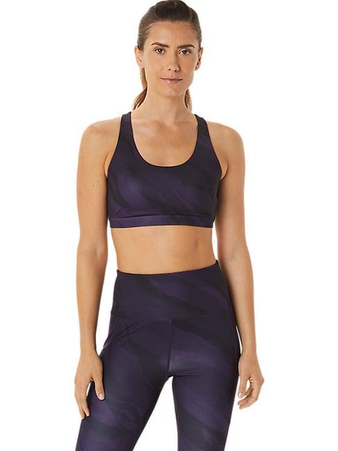 asics purple plain sports bra