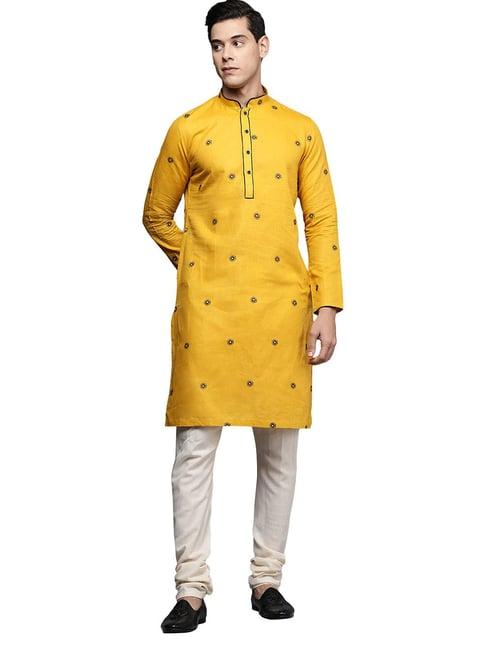 manyavar mustard embellished kurta