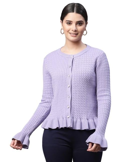 global republic purple plain cardigan