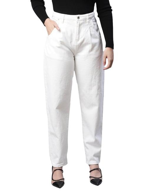 global republic white mid rise jeans