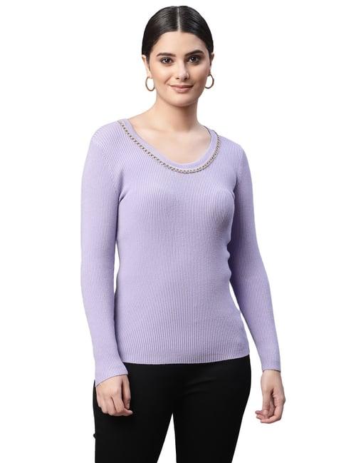 global republic lilac round neck pullover