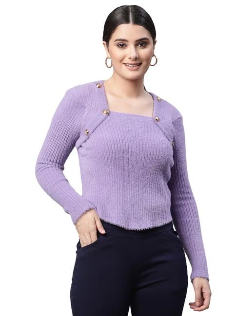 global republic purple square neck pullover