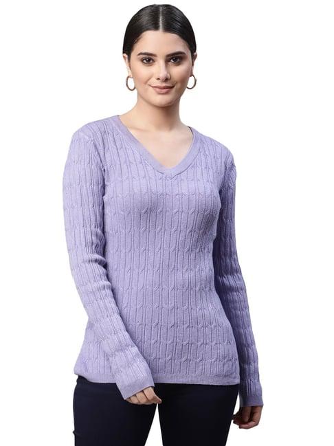 global republic purple v neck pullover