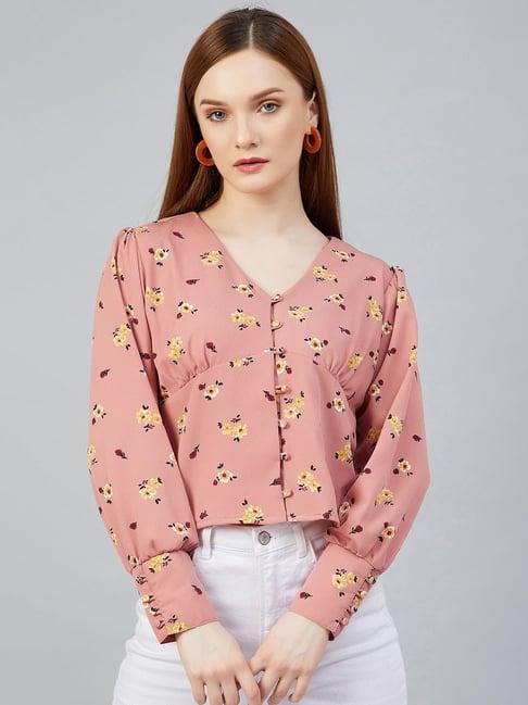 carlton london pink floral print top