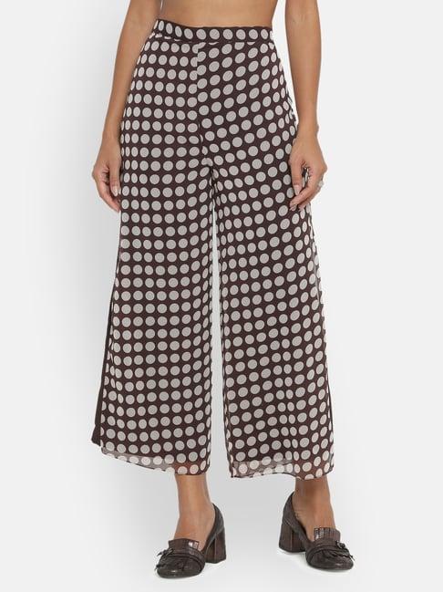 office & you brown polka dots palazzos