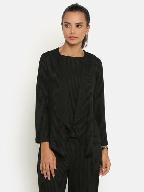 office & you black full sleeves shrug