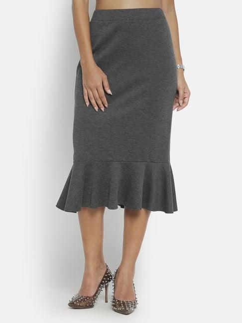 office & you grey a-line skirt